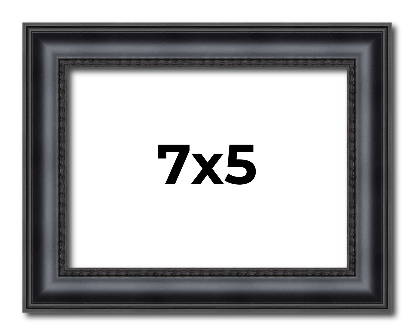 Photo Size Linear Black Picture Frame - UV Acrylic, Foam Board Backing, Hanging Hardware