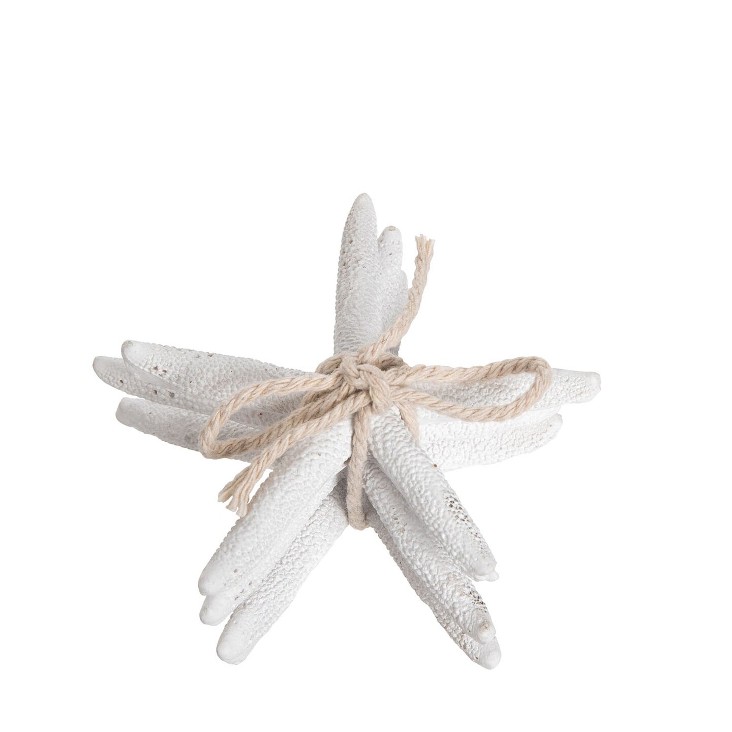 Small White Resin Mini Starfish, Set of 3 &#x2013; Beach Coastal Decor