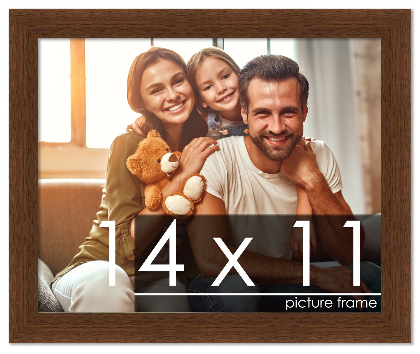Photo Size Simple Brown Picture Frame - UV Acrylic, Foam Board