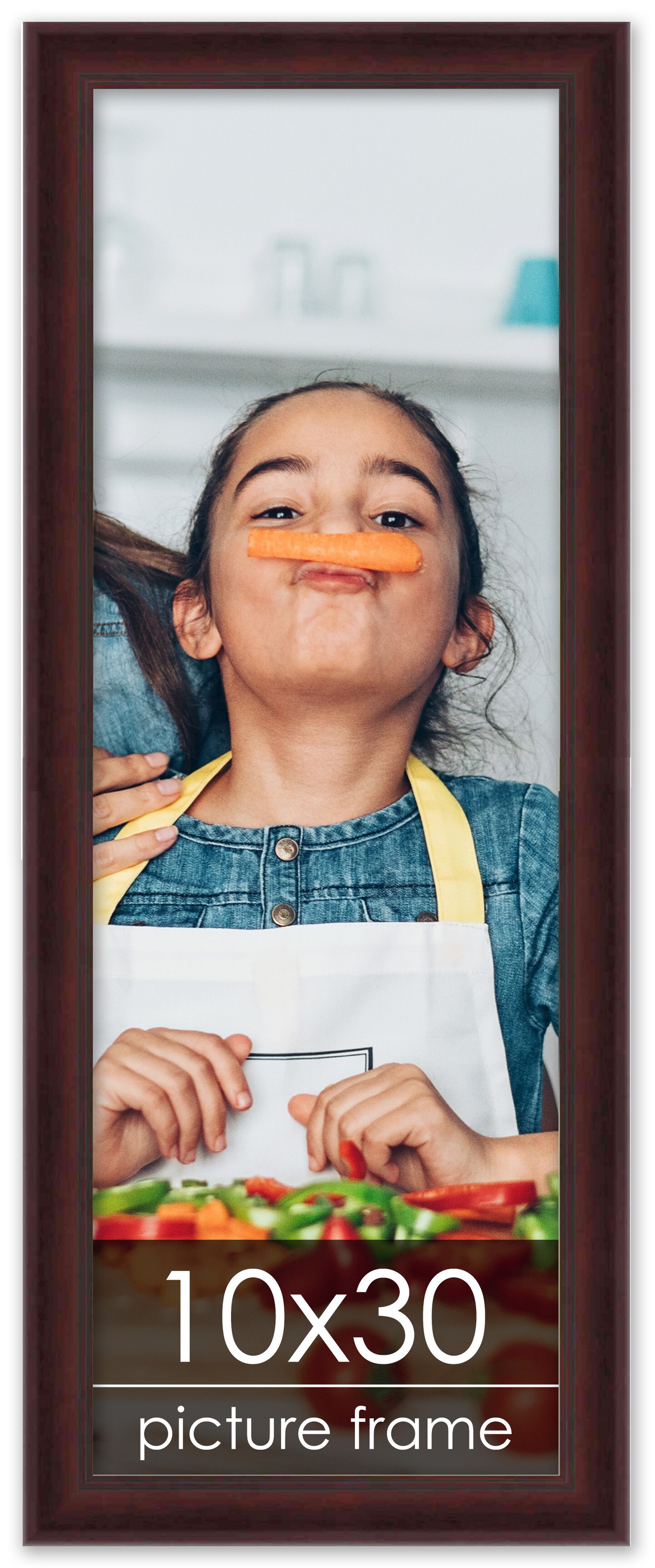 Panoramic Linear Brown Picture Frame - UV Acrylic, Foam Board Backing, Hanging Hardware