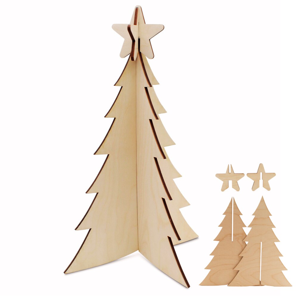 2-Pcs Slotted Wooden Christmas Tree, From 6" - 18" | Woodpeckers