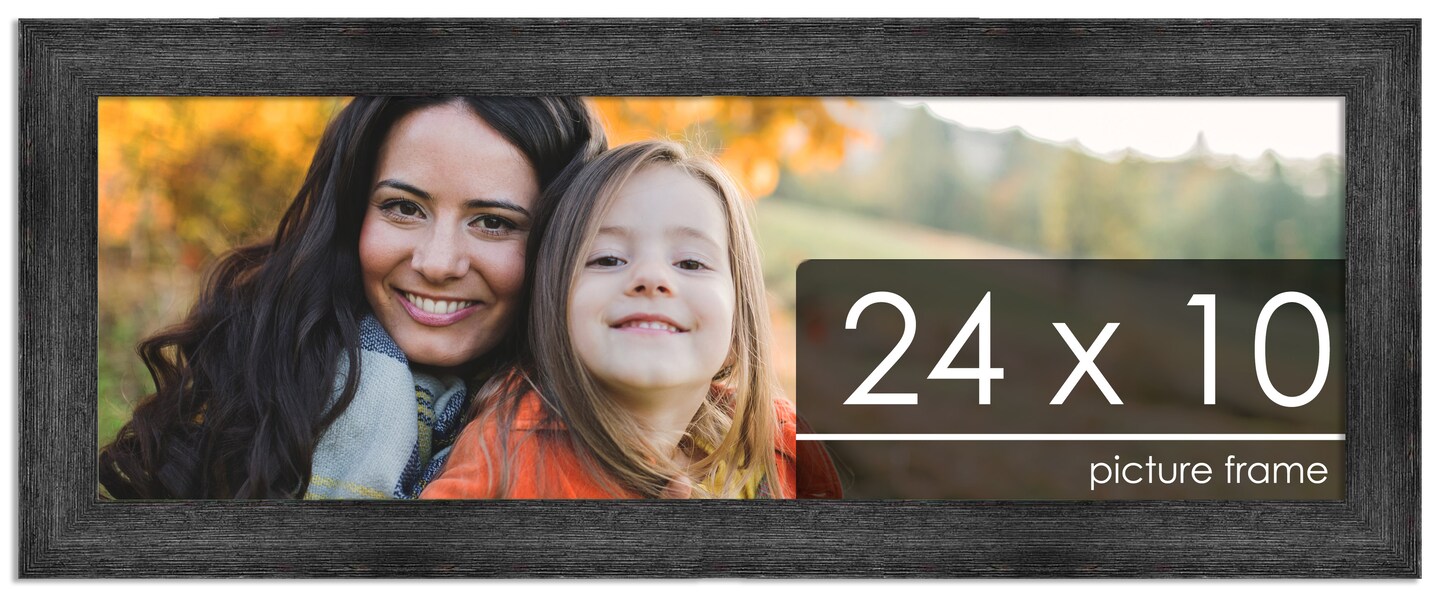 Panoramic Contemporary Black Picture Frame - UV Acrylic, Foam Board Backing, Hanging Hardware