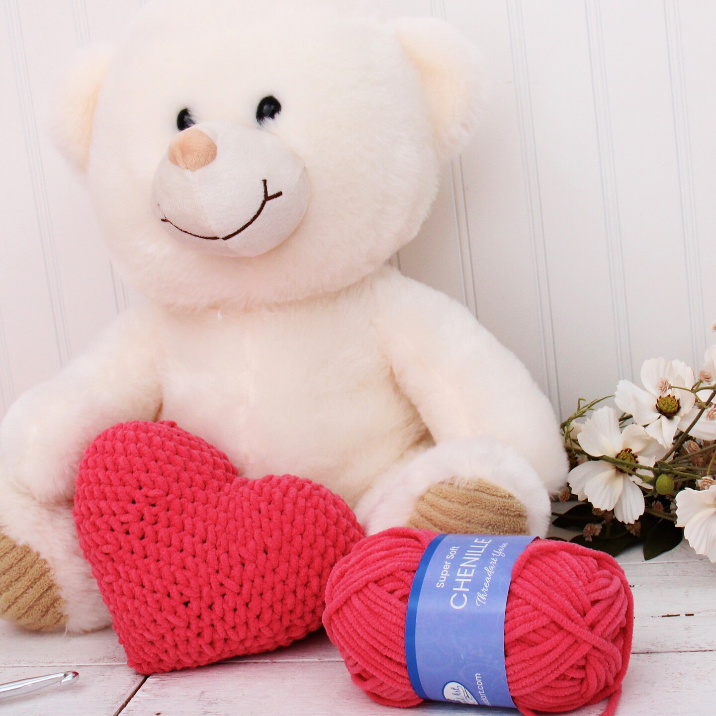 ThreadArt #5 Chenille Yarn for Crocheting, Knitting, Amigurumi, Super Soft Plush Velvet Yarn - 50 Gram 60 yds Fluffy Yarn Skeins