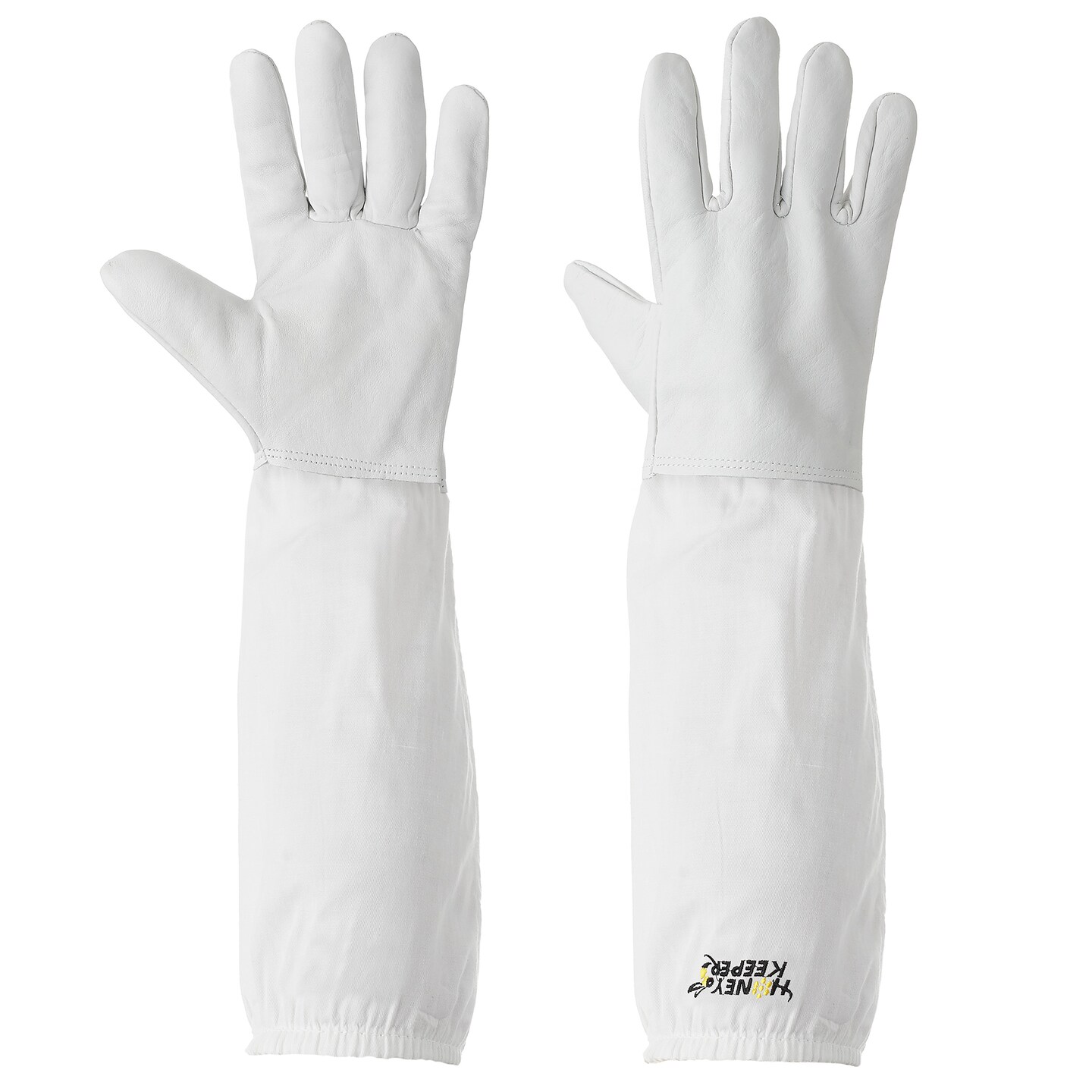 Honey Keeper Beekeeping Gloves - Goatskin Leather with Canvas Sleeve and Elastic Cuff