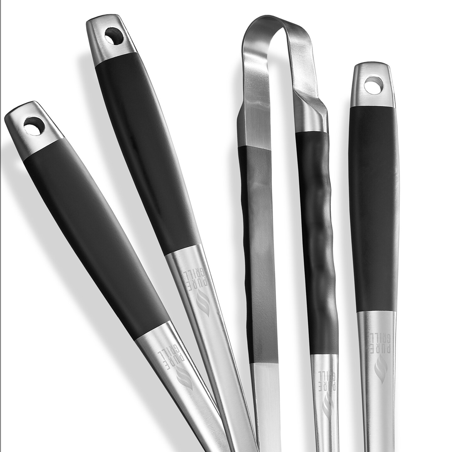 Pure Grill 4-Piece&#xA0;Stainless Steel BBQ Tool Utensil Set - Professional Grade Barbecue Accessories
