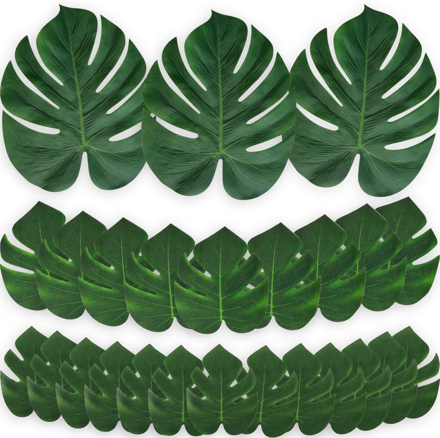 120PCS Tropical Palm Leaves Plant Imitation Leaf-Hawaiian/Luau/Jungle Party Table Decorations