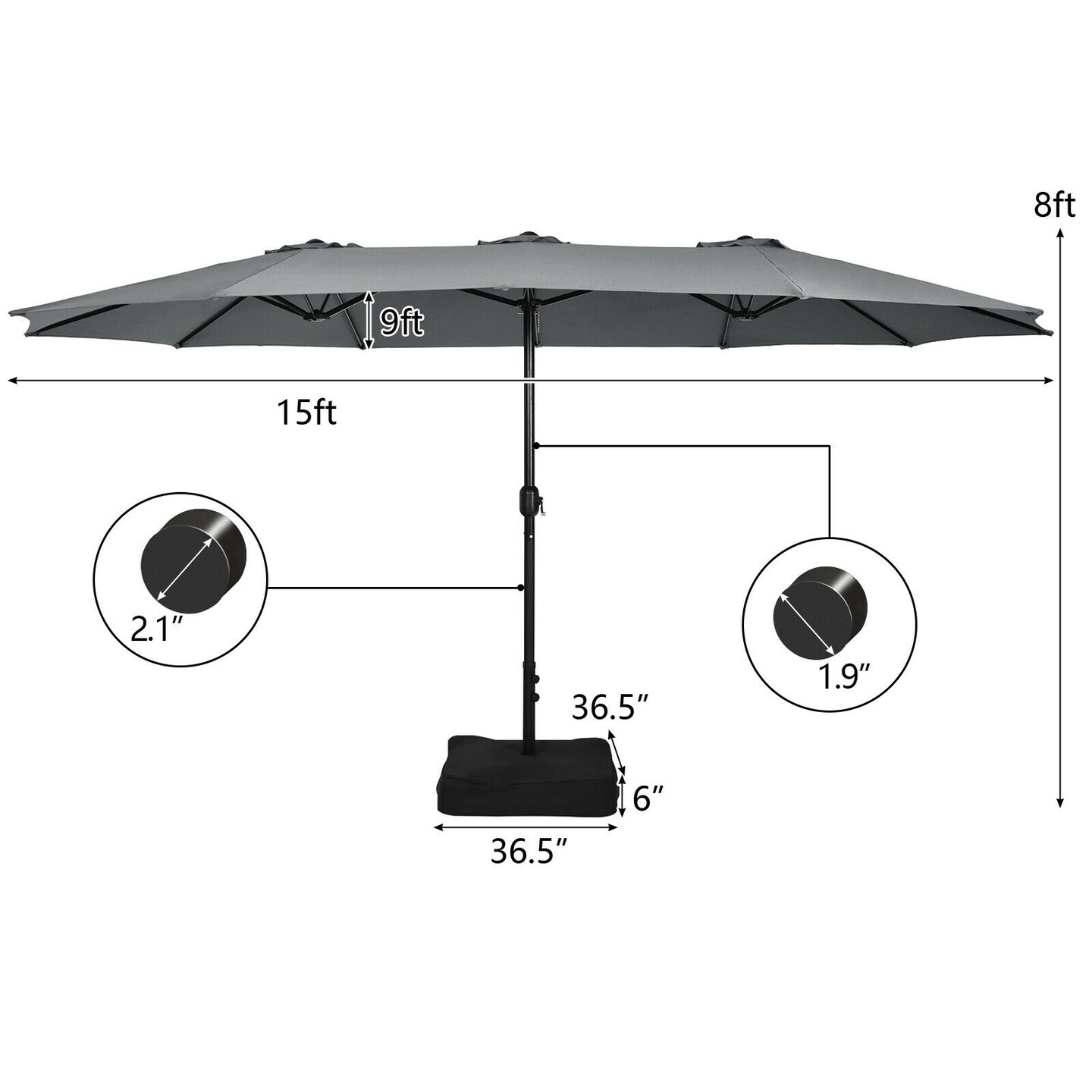 10 foot lighted patio umbrella WESTLAKE 10 Ft Solar powered LED Cantilever Offset Patio Umbrella, Royal  Blue