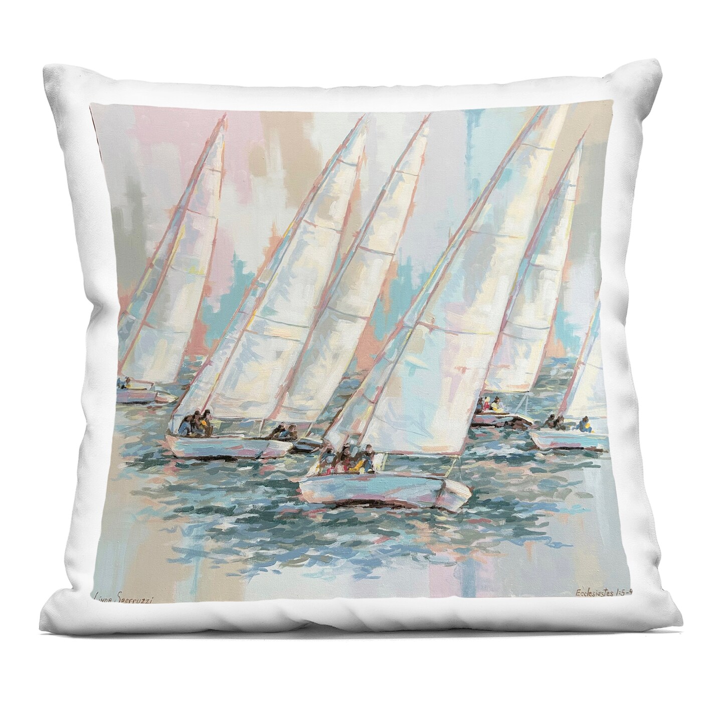 Stupell Industries The Regatta at Sunset Decorative Printed Throw Pillow, design by Linda Sperruzzi, 18 x 7 x 18