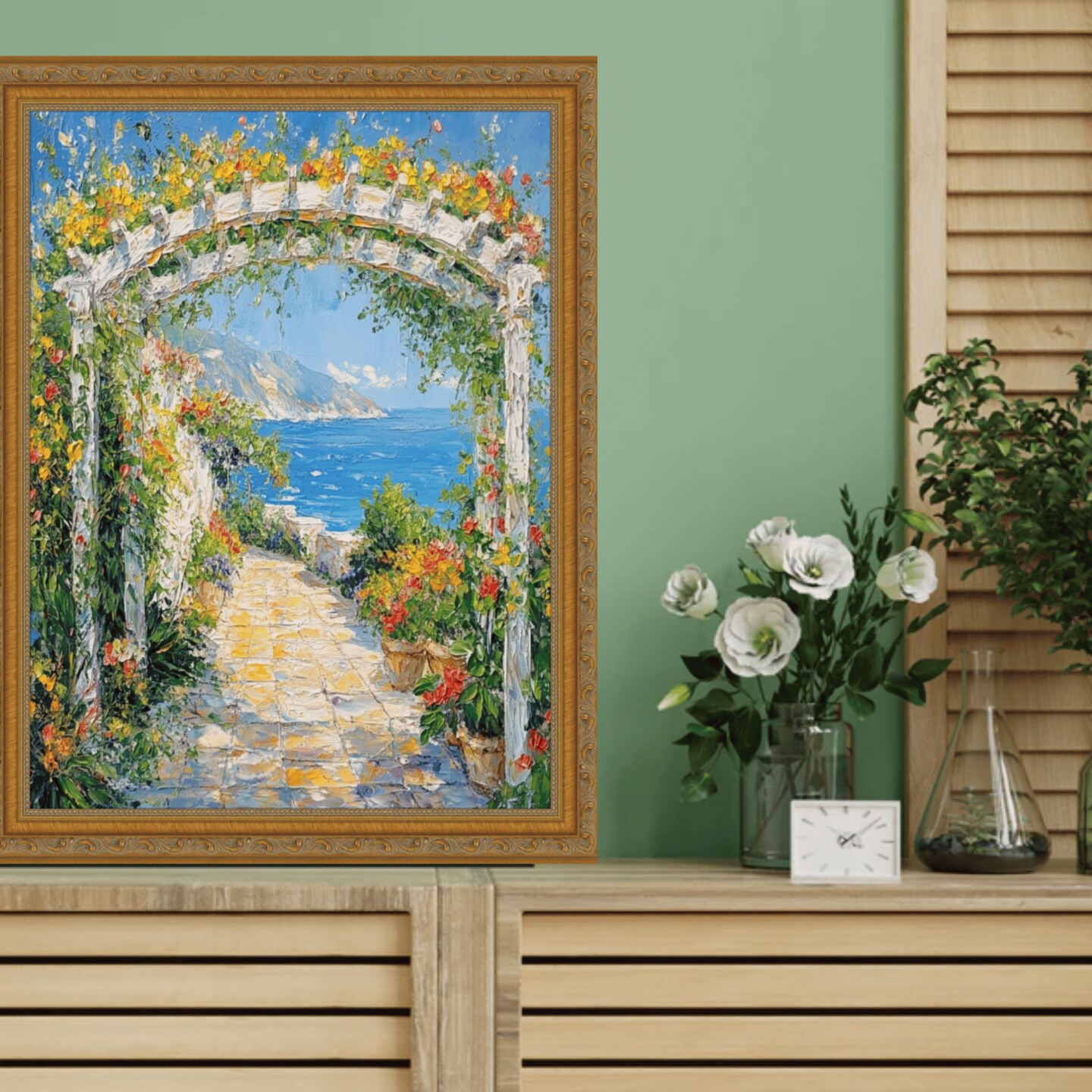 Slim Vintage Antique Gold Beaded Picture Frame 18x24 frame
