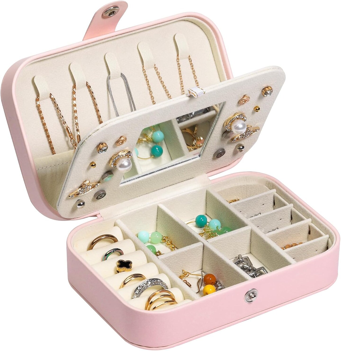 Travel Jewelry Box, Portable Jewelry Case Small Jewelry Organizer Storage Holder Boxes for Bracelets,Necklaces,Earrings,Rings