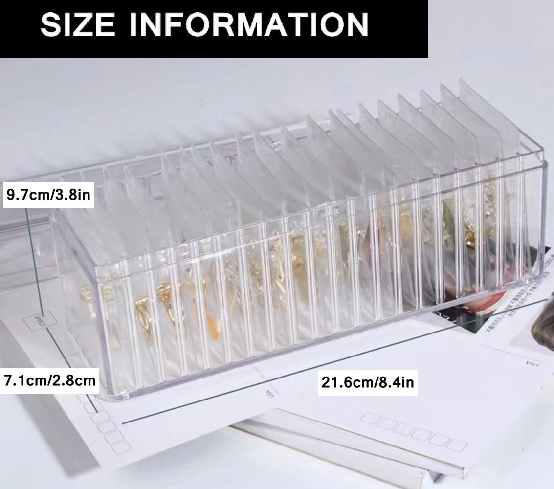 Acrylic Jewelry Box Organizer, Clear Jewelry Case with 20 Portable Anti-oxident Bags, Small Travel Jewelry Storage Earrings Rings Necklaces Holder