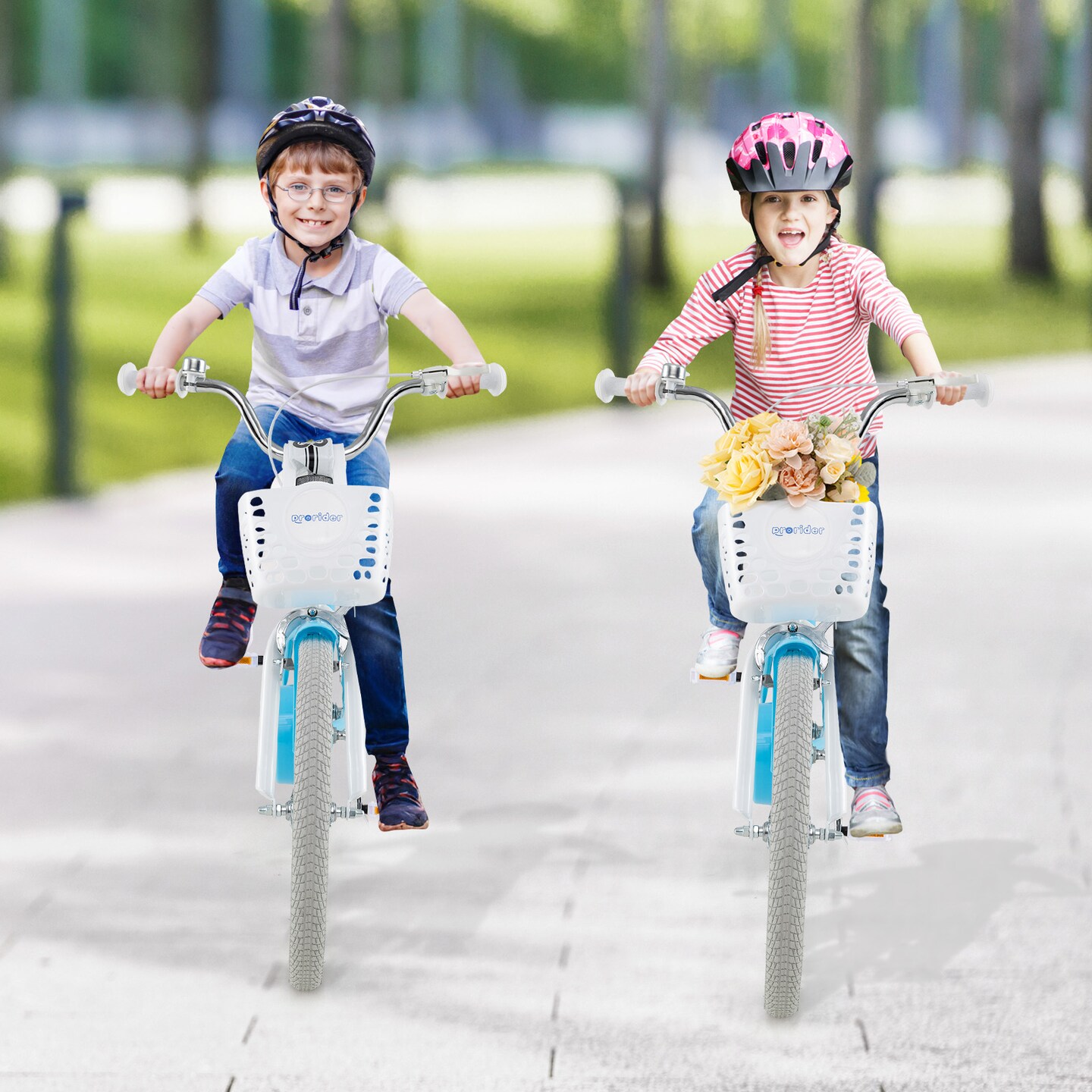 20 Inch Kids Bike with Dual Brakes Adjustable Seat and Removable Basket