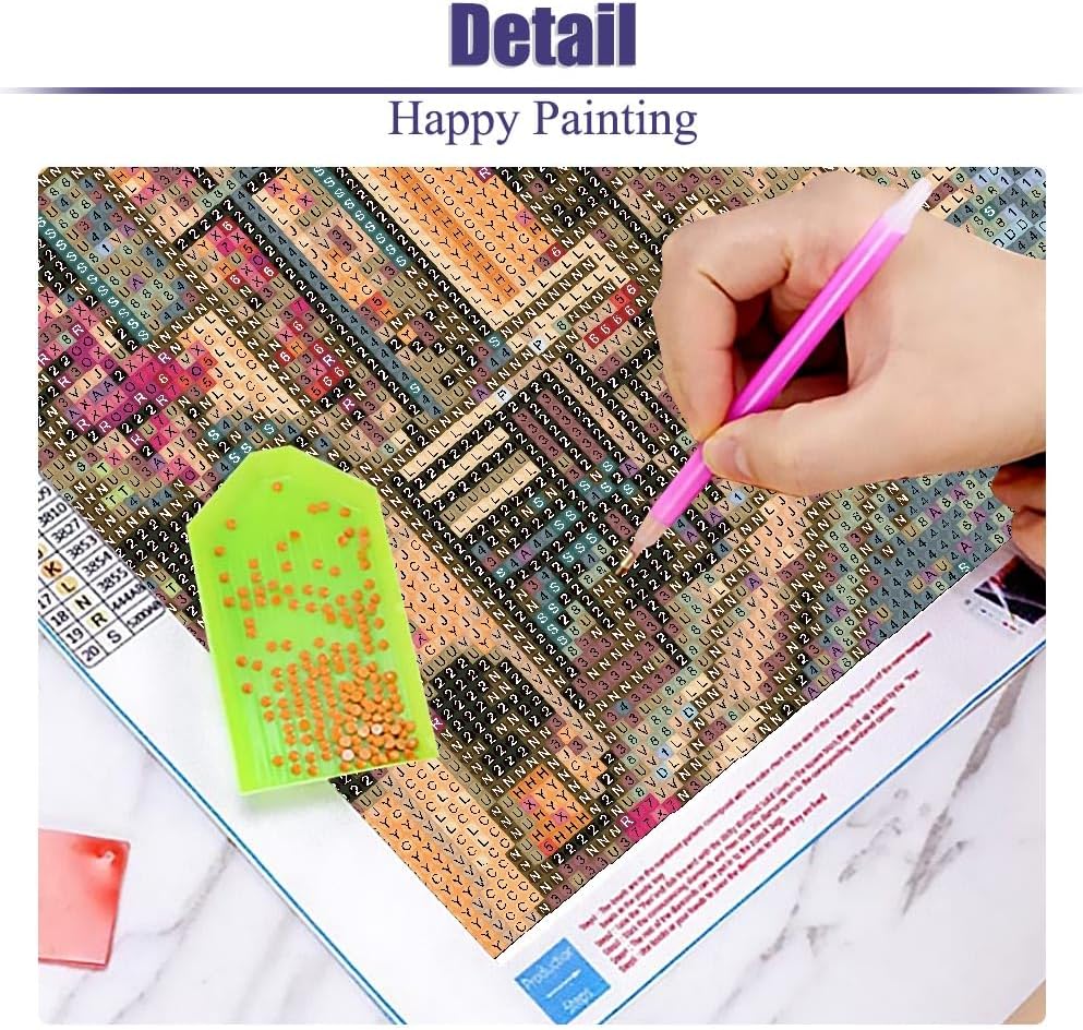 Landscape Diamond Art Kits for Adults, Flowers Street Scenery Diamond Painting Kits, 5D DIY Full Drill Crystal Rhinestone Gem Art Craft Kits for Home Wall Decor