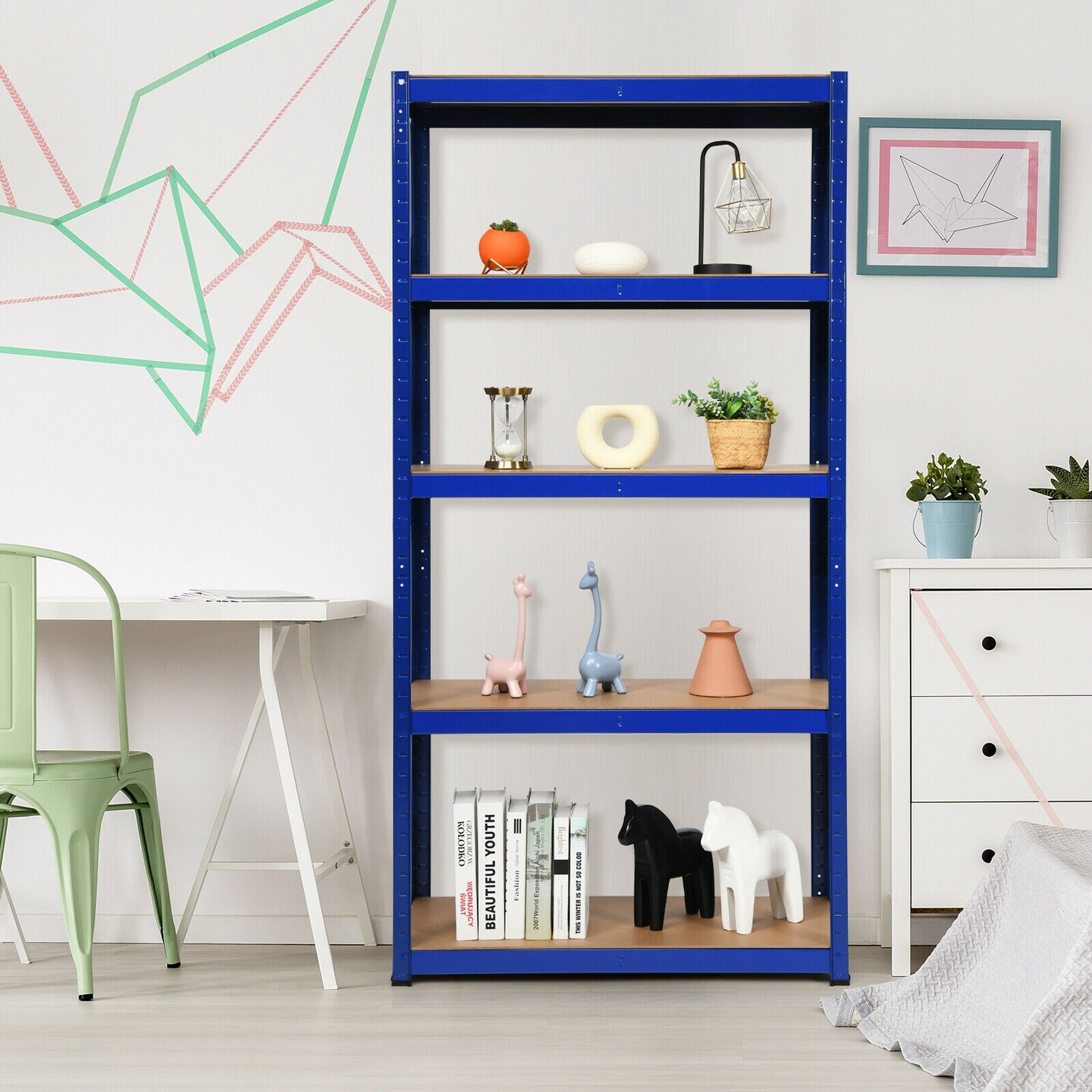 2-Piece Adjustable 5-Tier Shelving Rack for Heavy Duty Storage Needs