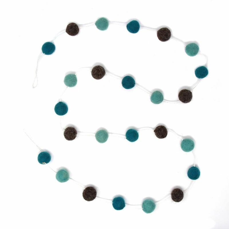 Wool Felt Pom Pom Garland for Nursery and Party Decor 60 inches