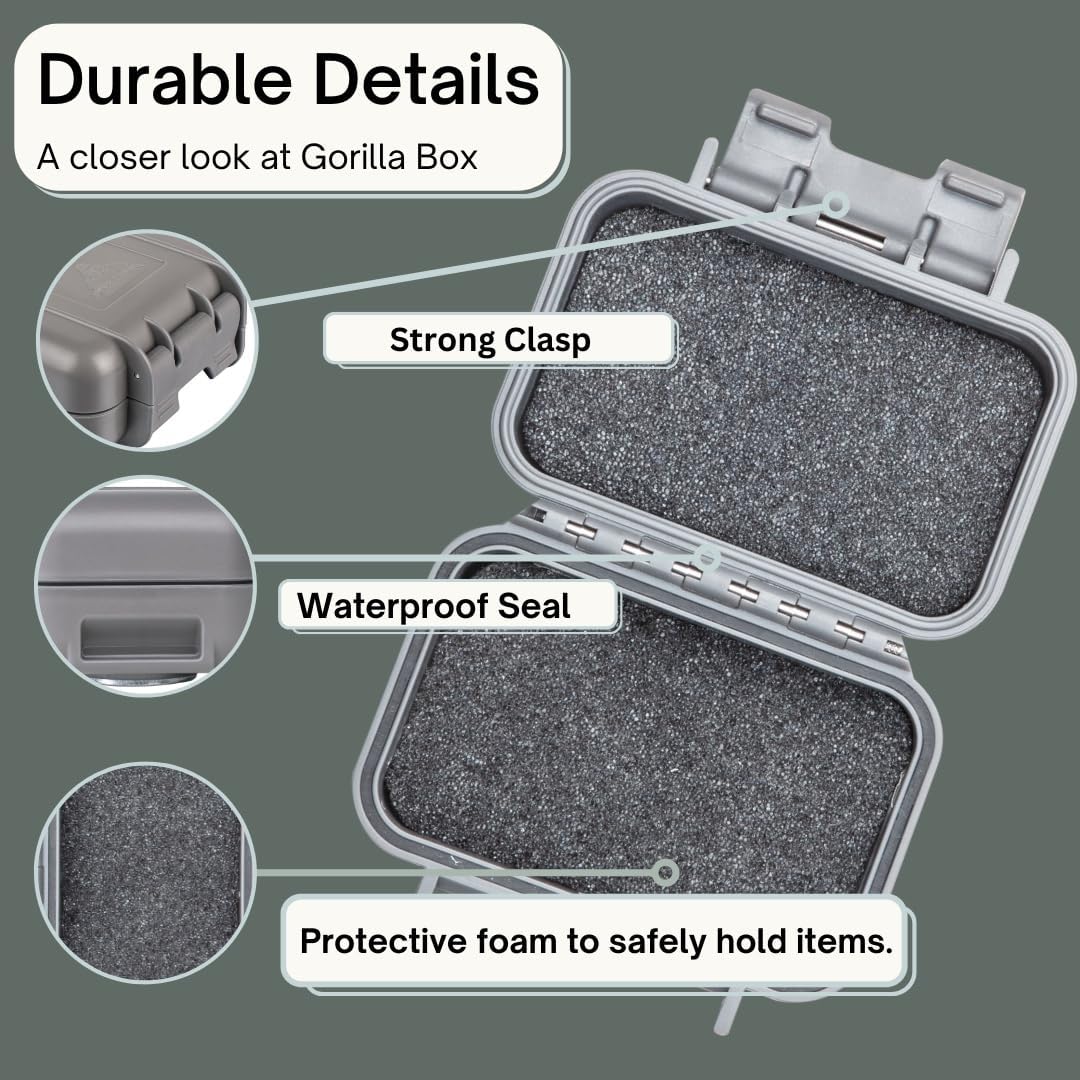 Hide a Key Outside with our Grey Magnetic Box, Our Waterproof Air-Tight Magnetic Key Box for Under Car Stays Secure with 2 Strong Neodymium Magnets