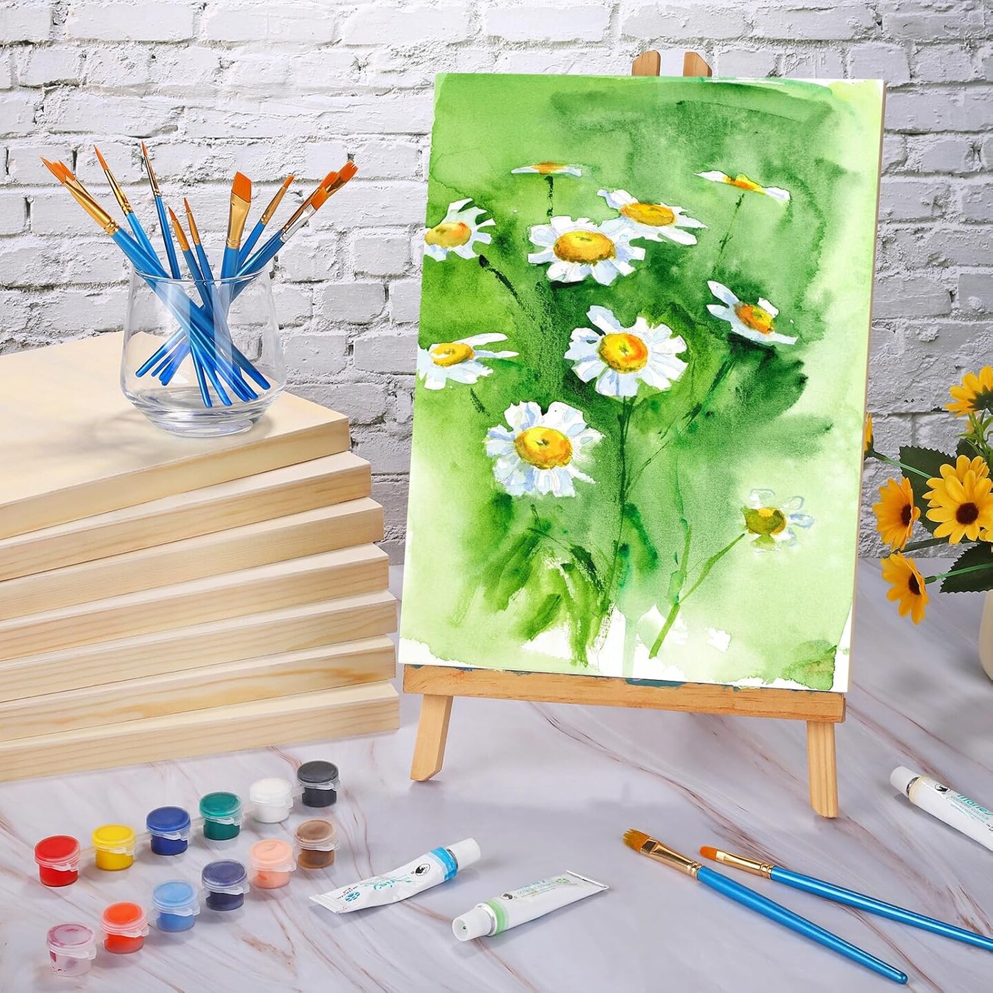 8 Pack Wood Panels 9 x 12 Inch Wooden Panels Canvas Unfinished Craft Wood Boards Panels for Art Crafts Acrylic and Oil Painting Pouring DIY Projects