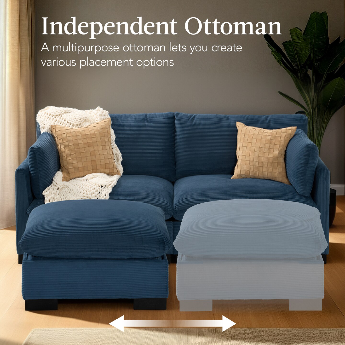 Best Choice Products 82in Modular Sectional Pillowtop Sofa w/ Ottoman &#x26; Storage