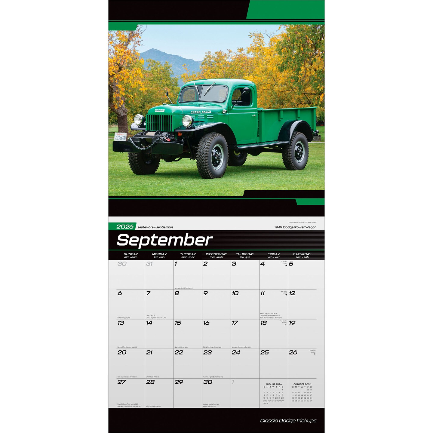 Classic Dodge Pickups OFFICIAL | 2026 12 x 24 Inch (Hanging) Monthly Square Wall Calendar | Foil Stamped Cover | Plastic-Free | BrownTrout | Truck Motor