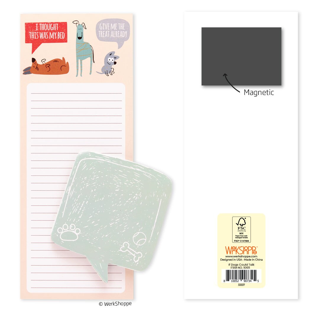 If Dogs Could Talk Magnetic Pad Set, To Do List and Grocery List Notepad