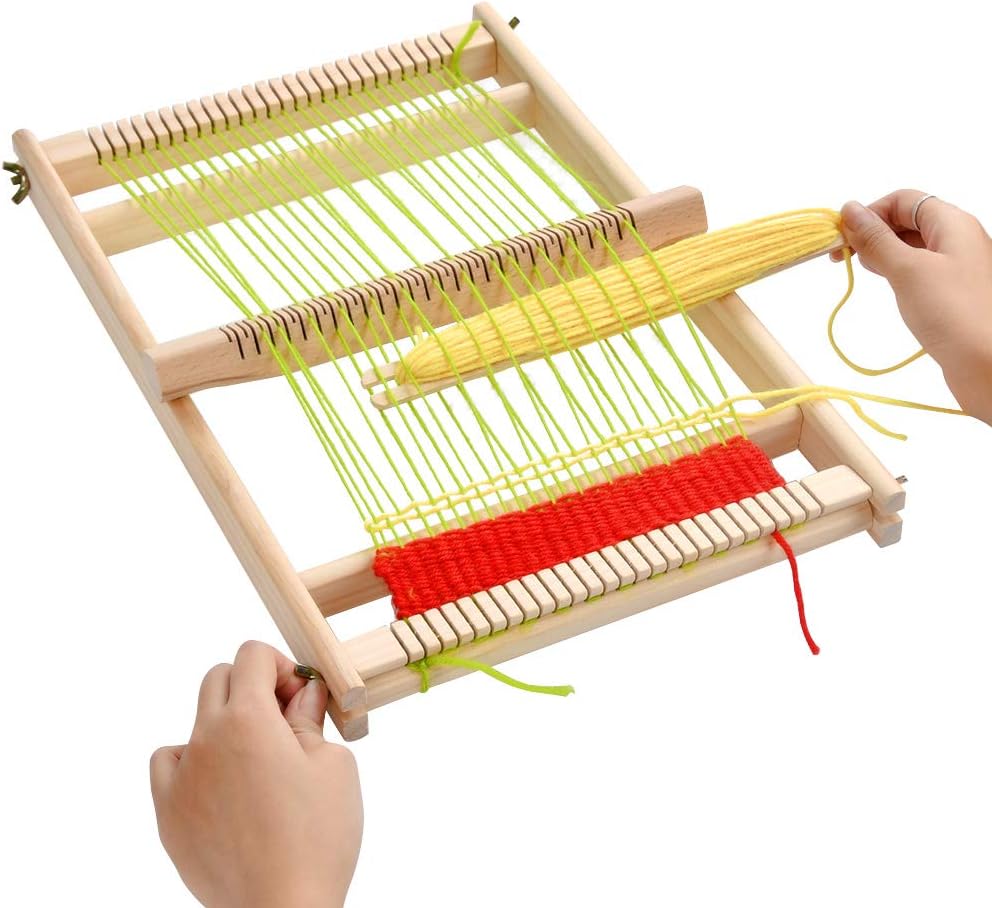 Wooden Multi-Craft Weaving Loom Large Frame 9.84 x 15.35 x 1.3inch, Tapestry Loom Wooden Weaving Loom Creative DIY Weaving Art for Kids