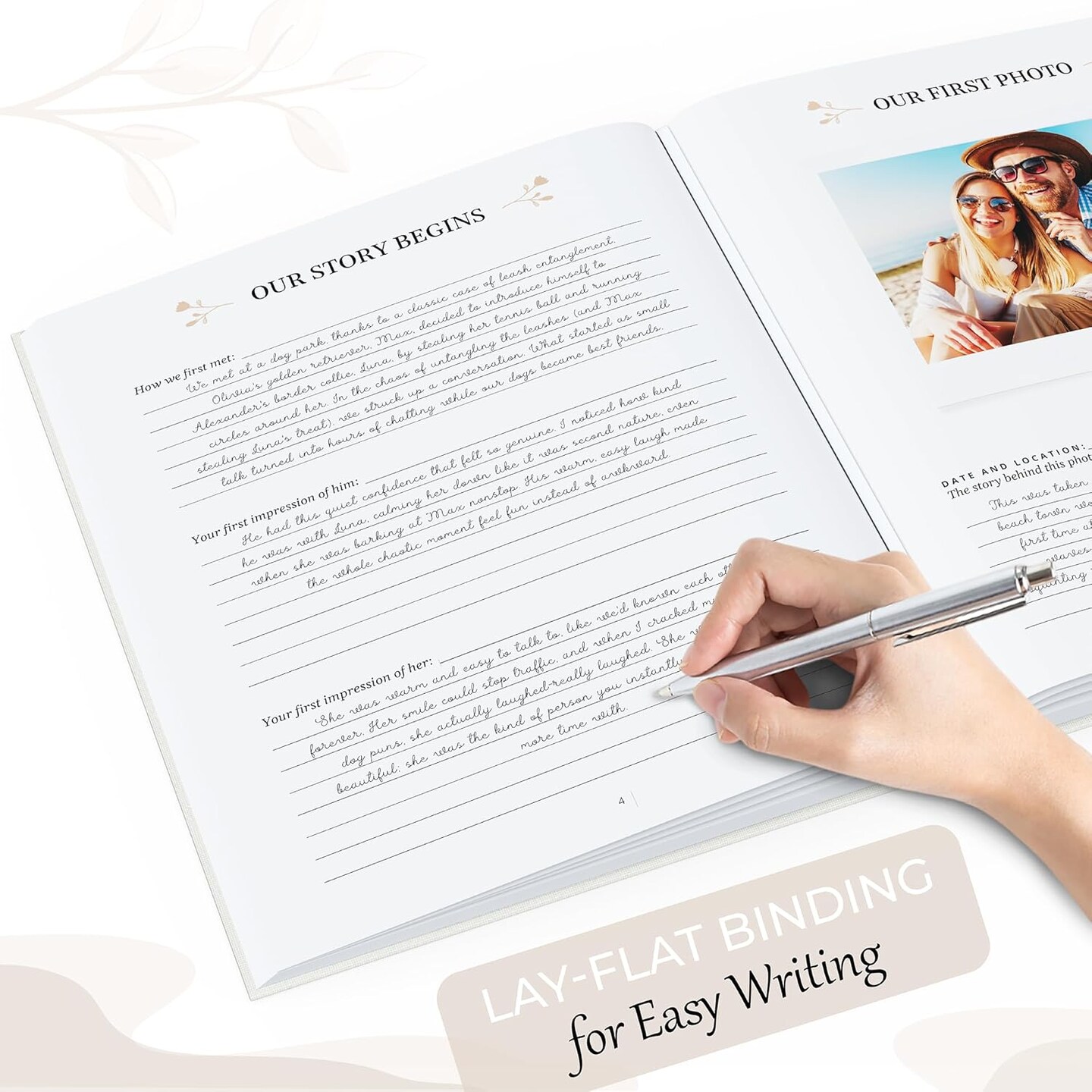 A Wedding Anniversary Journal for Couples – Keepsake Memory Album, Relationship Milestones & Love Story Diary - Unique Wedding Gifts (184 Pages, Ivory)