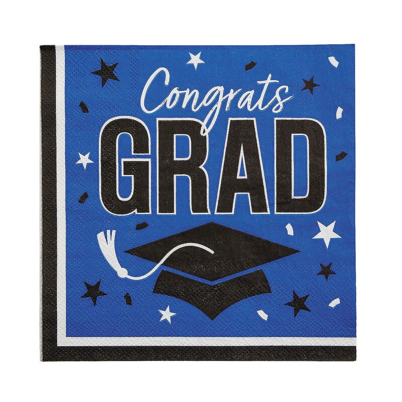 Graduation Party Napkins 50 Count Congrats Grad Design 6.5 Inch Luncheon Size