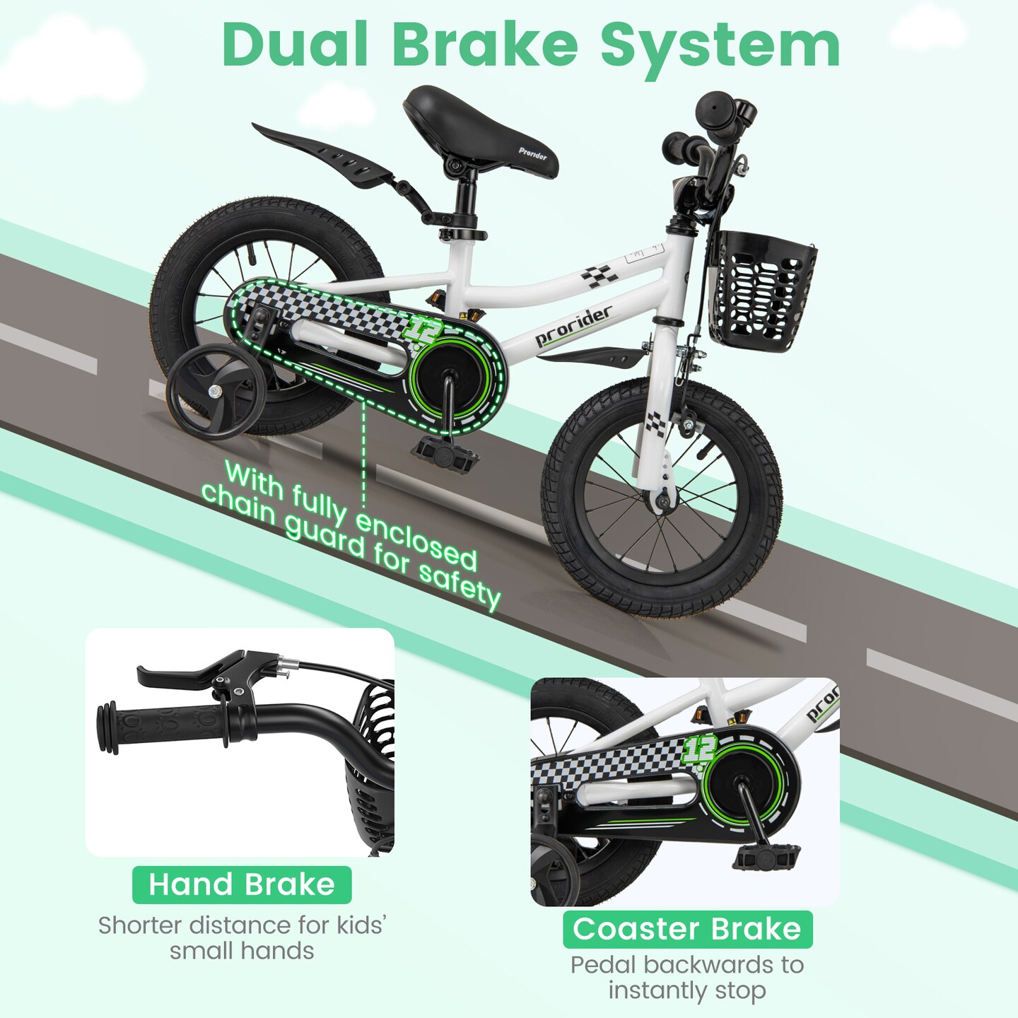 12 Inch Kids Bike for Ages 3-4 with Adjustable Seat and Training Wheels