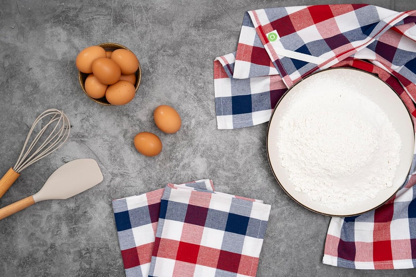 Red, White and Blue Kitchen Towels - Set of 6, 30&#x22;x20&#x22; July 4th Kitchen Towels - Highly Absorbent, Washable Patriotic Theme, Vibrant Colors of Independence Day (6 Pack)