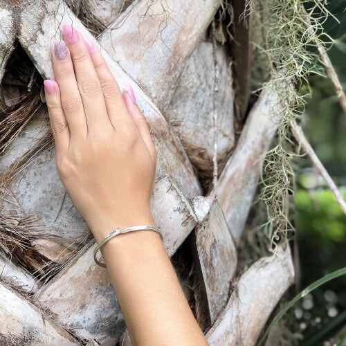 Silver Plated Wave Cuff Bracelet for Women Minimalist Beach Style Jewelry