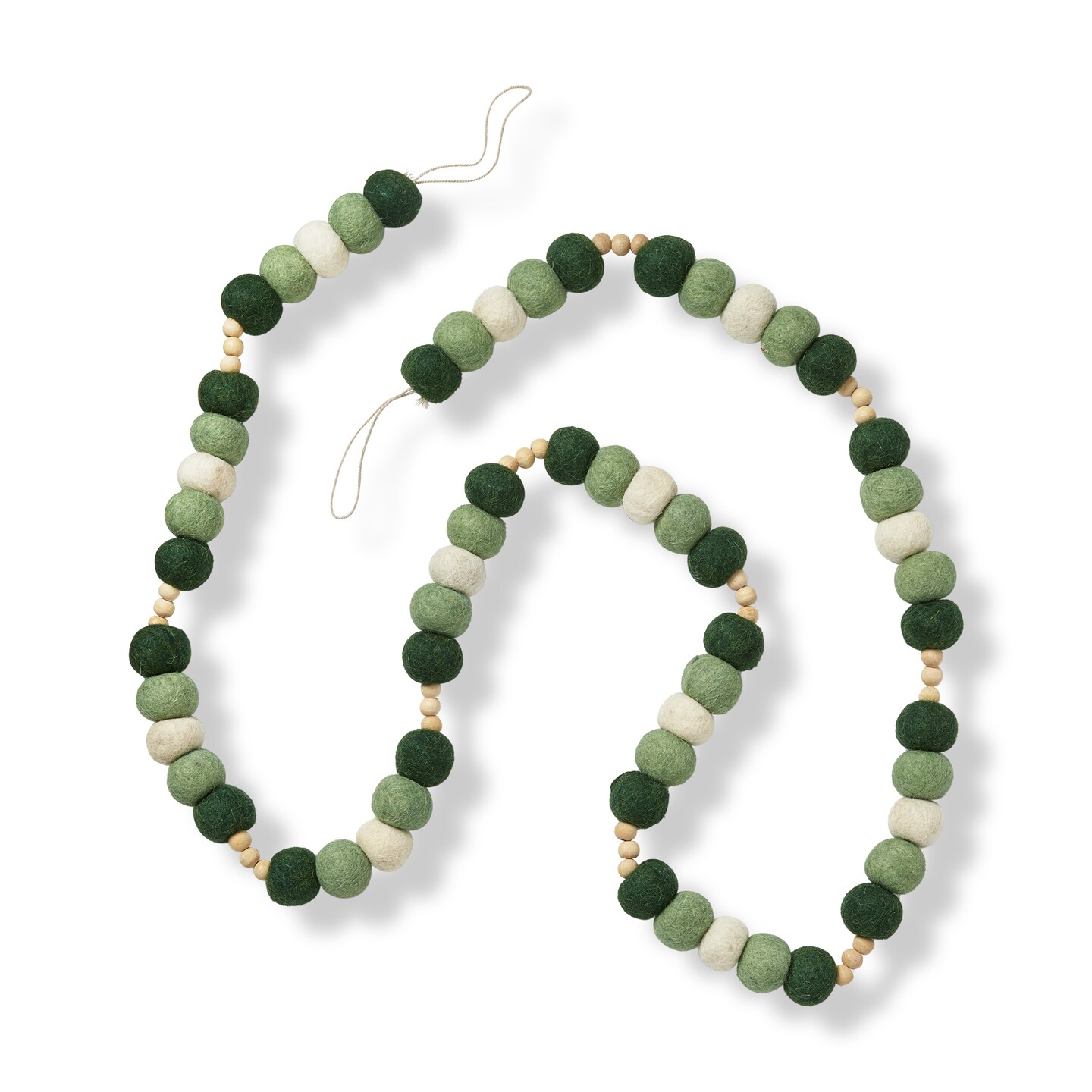 Woodland Felt &#x26; Wood Bead Garland