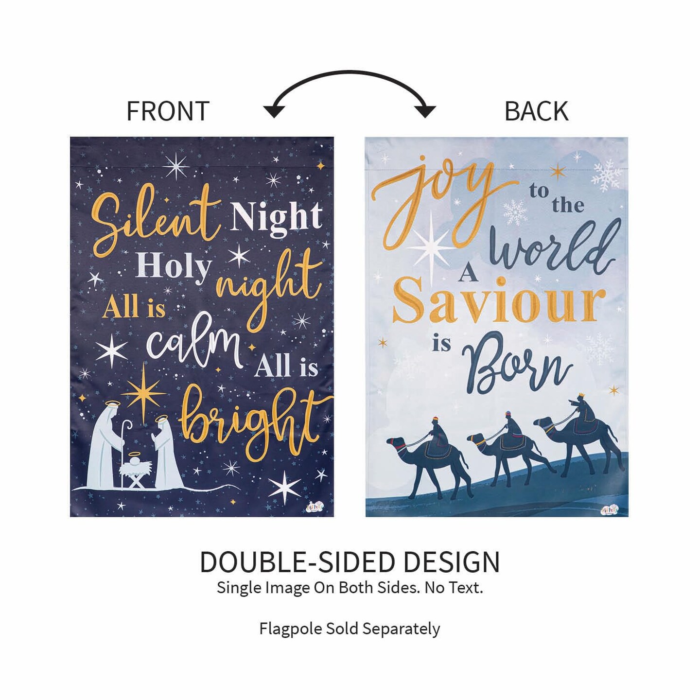 Joy to the World Christmas Garden Flag 2 Sided