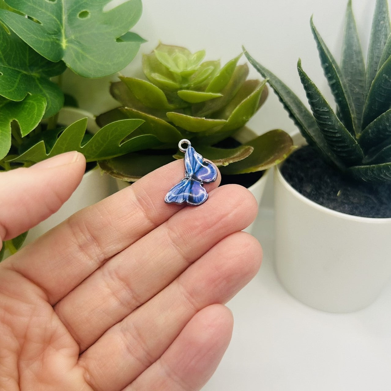 1, 4, 20 or 50 Pieces: Blue and Purple Butterfly Charms