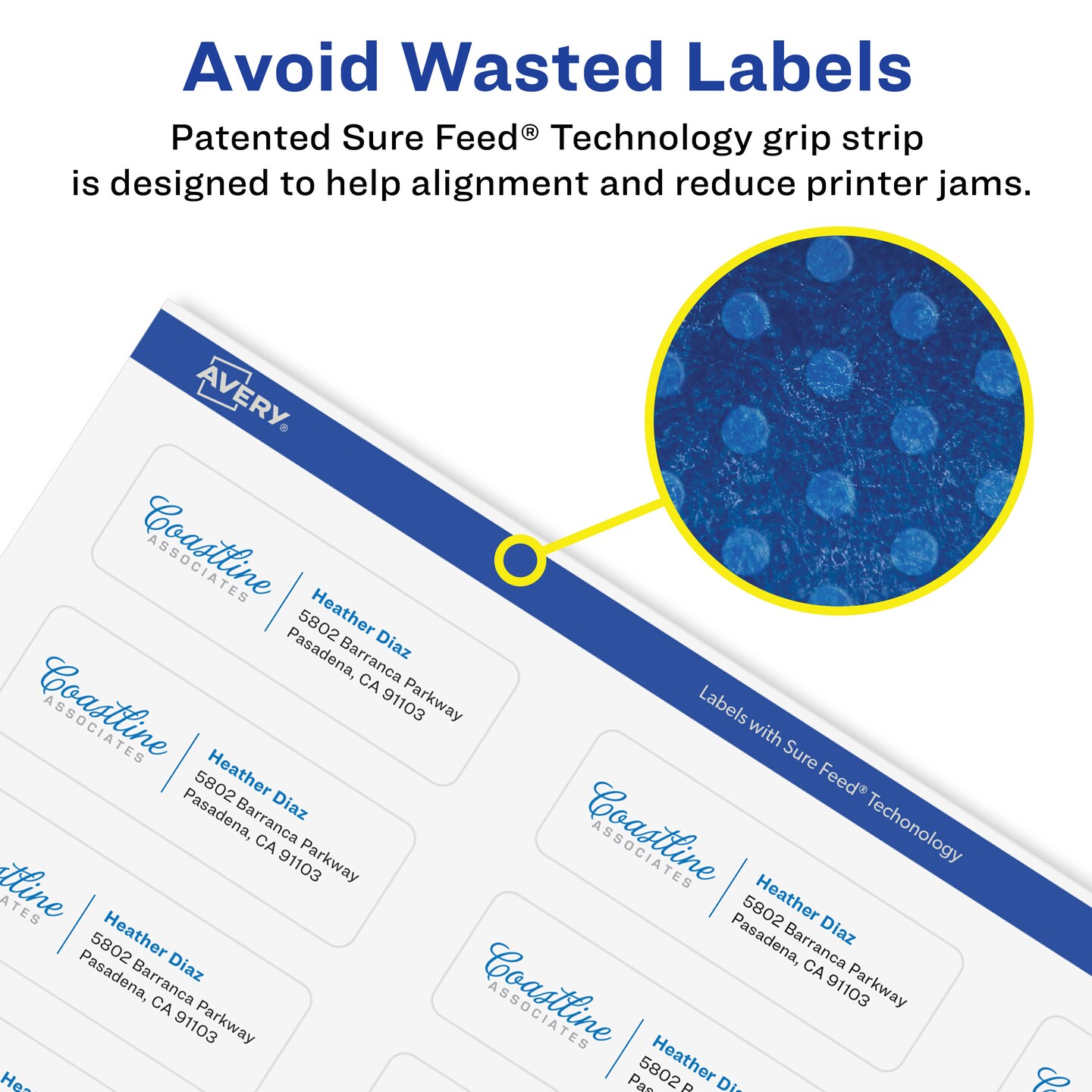 Avery Glossy Clear Rectangle Labels with Sure Feed, 1-1/4" x 2-3/8"