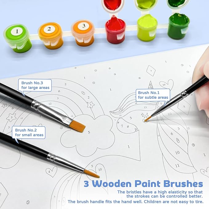 Paint by Numbers for Kids Ages 4-8 with 7X9.5 inch Pre-Printed Cardboard,12 Acrylic Paint Pots and 3 Painting Brushes, Craft Gift Room Decor for Children,(Adorable Koala)