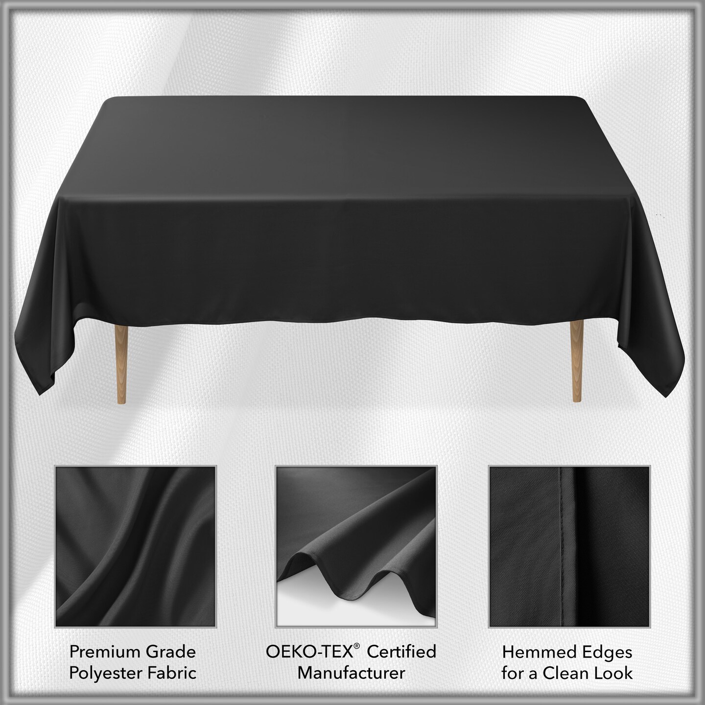Lann's Linens Rectangular Tablecloths, Washable Polyester Fabric Table Cloths for Dining Tables, Parties, Restaurants, Weddings