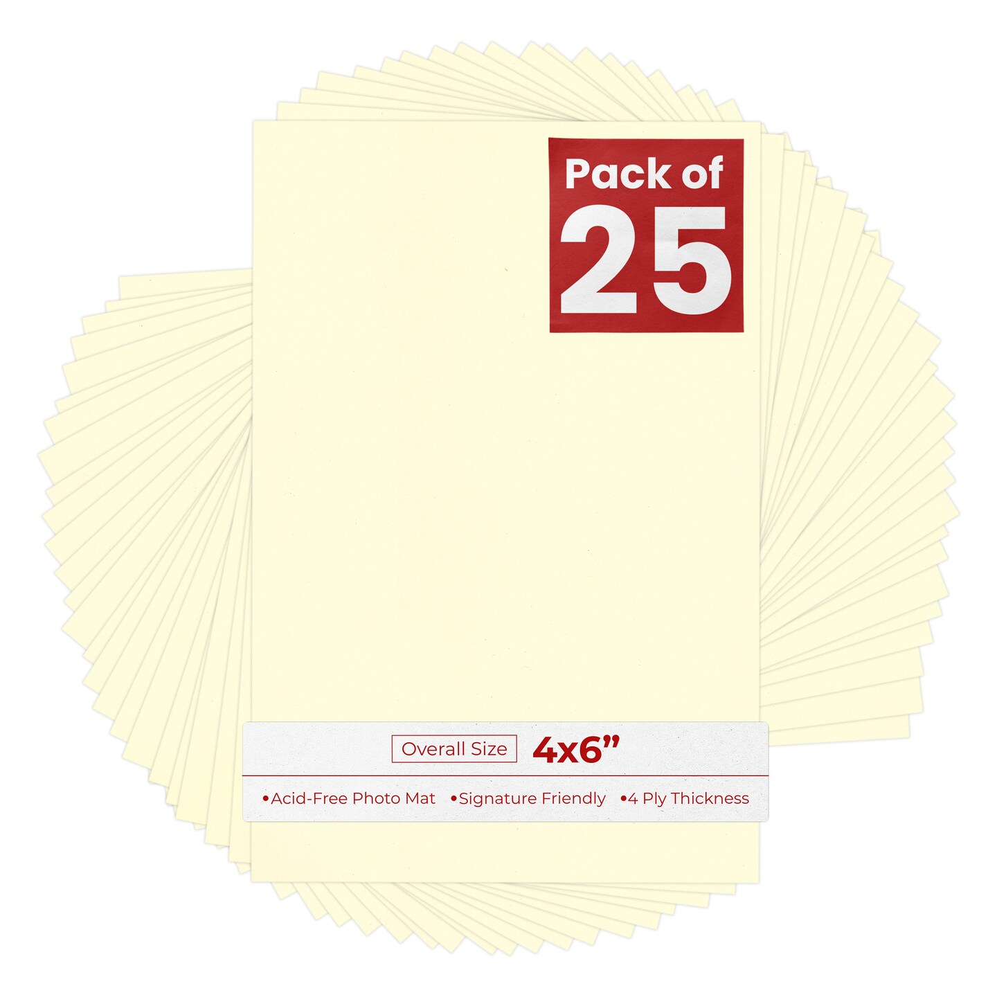 Off White 4x6 Inch Uncut Mat Board - Blank Sheets, No Opening