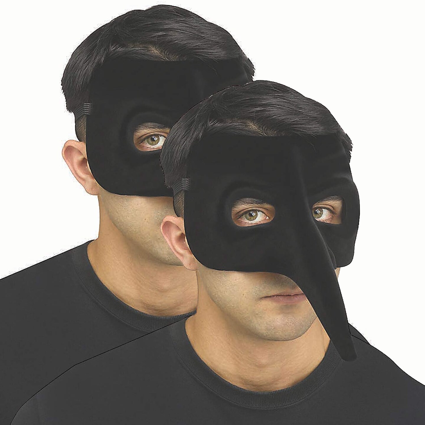 Adults Black Velvet Venetian Raven Half Mask One Size
