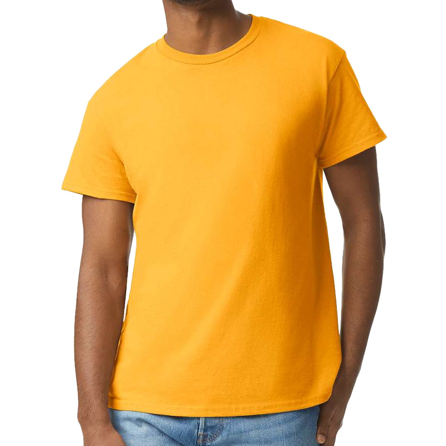 Gildan Men's Ultra Cotton Short Sleeve T-Shirt, Craft Bundle Blank Tee for DIY Printing, Gold, S-5XL