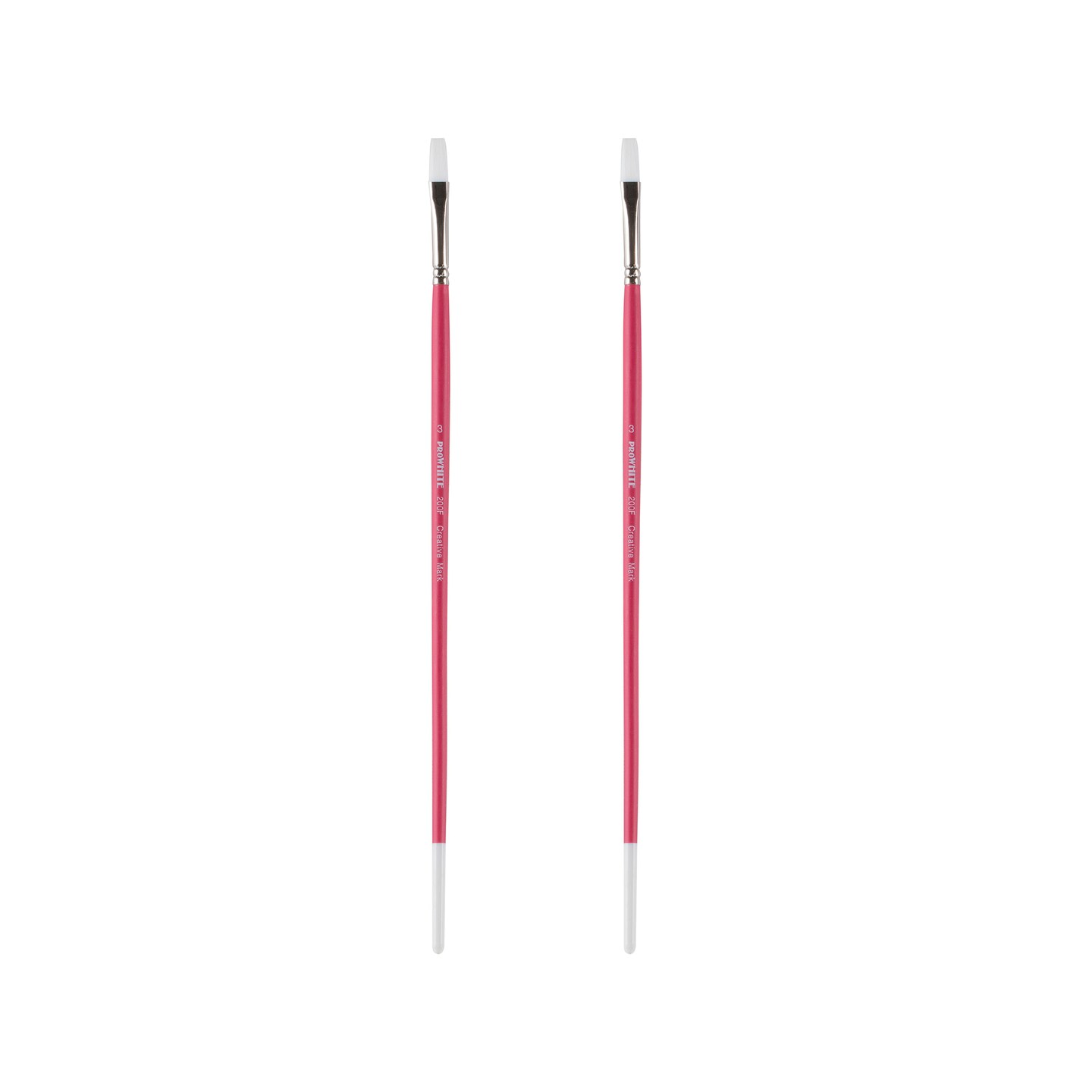 Creative Mark Pro White Soft Filament Acrylic Paint Brushes Flat Sets