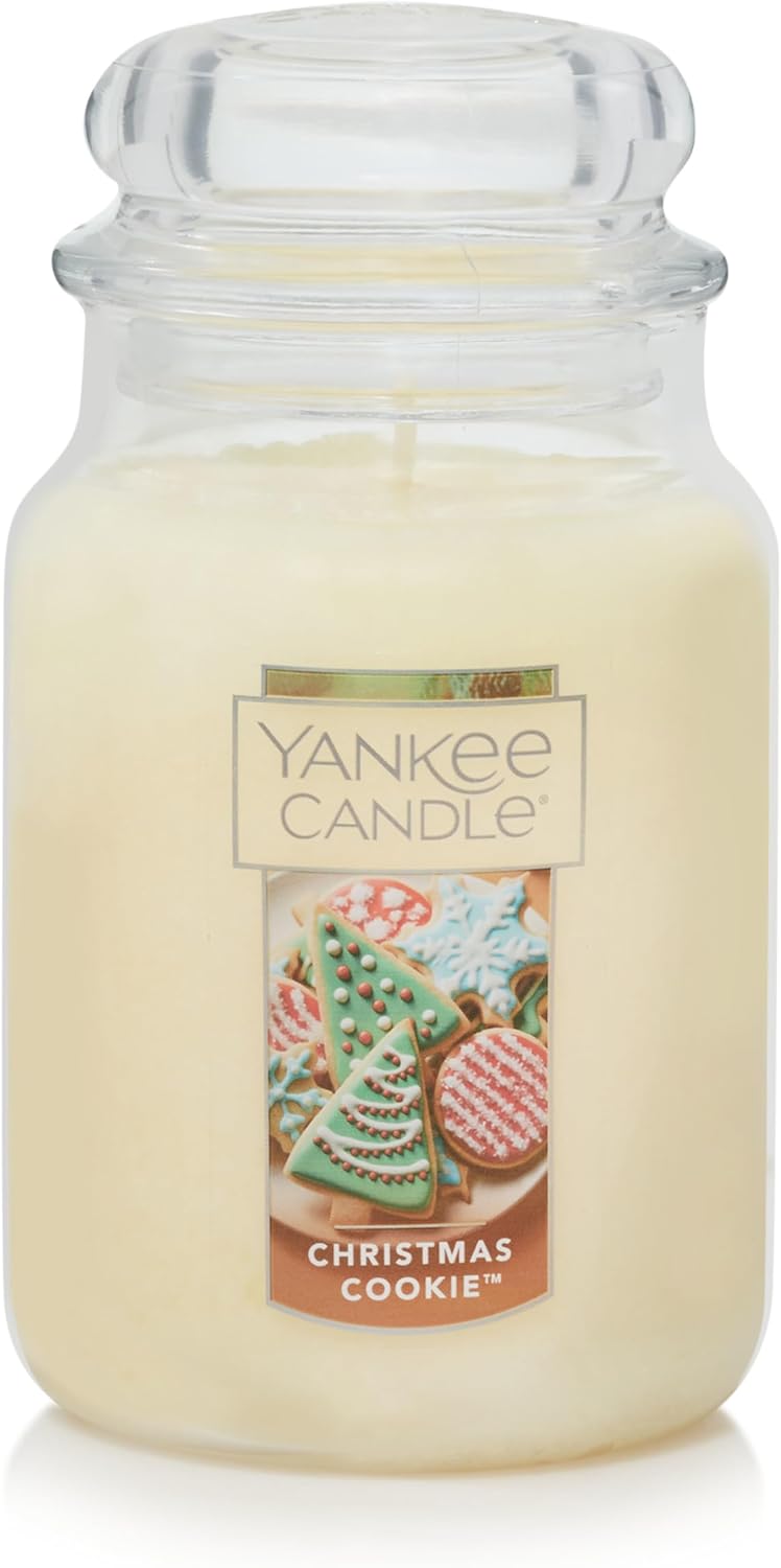 Christmas Cookie Scented, Classic 22oz Large Jar Single Wick Candle, Over 110 Hours of Burn Time, Perfect for Holiday Gifting and Celebration