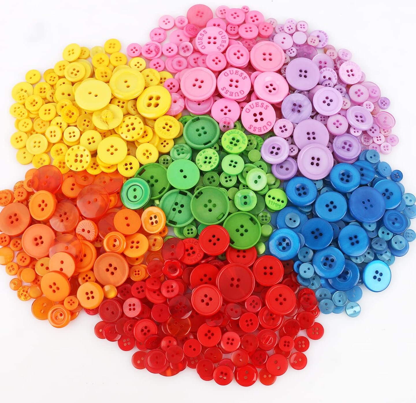 1000 Pcs Assorted Buttons for Crafts, Resin Buttons for Sewing