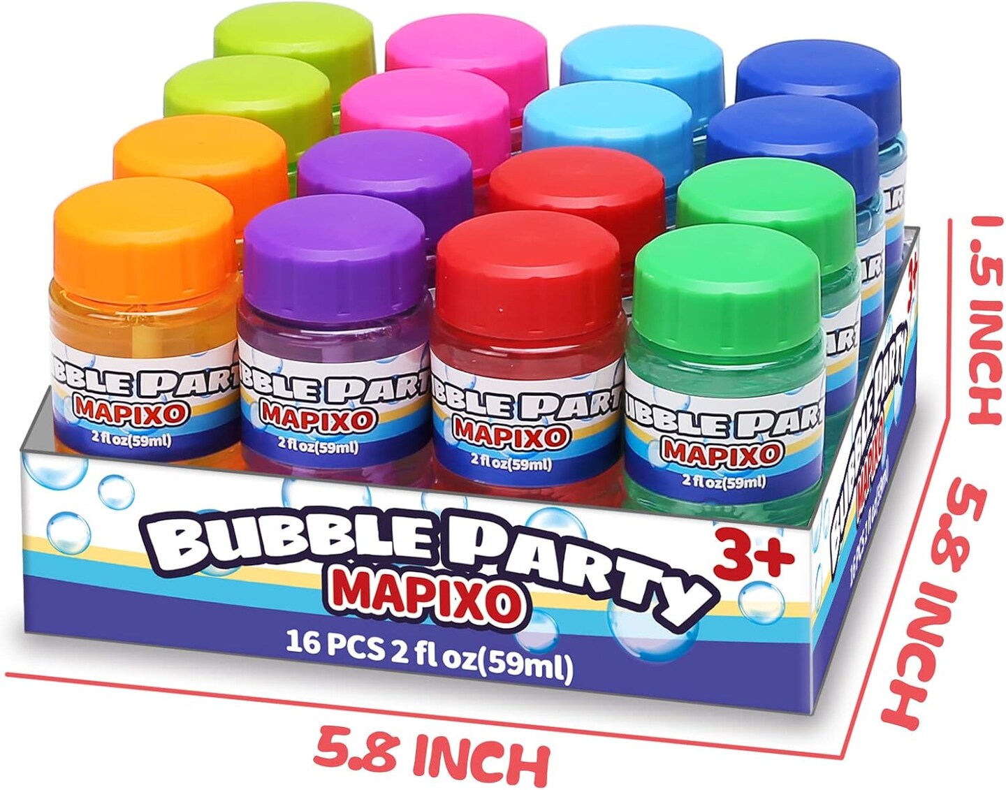 16 Pack Bubble for Kids Party Favors, Bubble Bottle with Wand Attached to The Cap, 8 Colors Bubbles Bulk Set with Gift Box, Blow Bubbles Solution Toy for Birthday, Summer, Goody Bag Stuffers Supplies