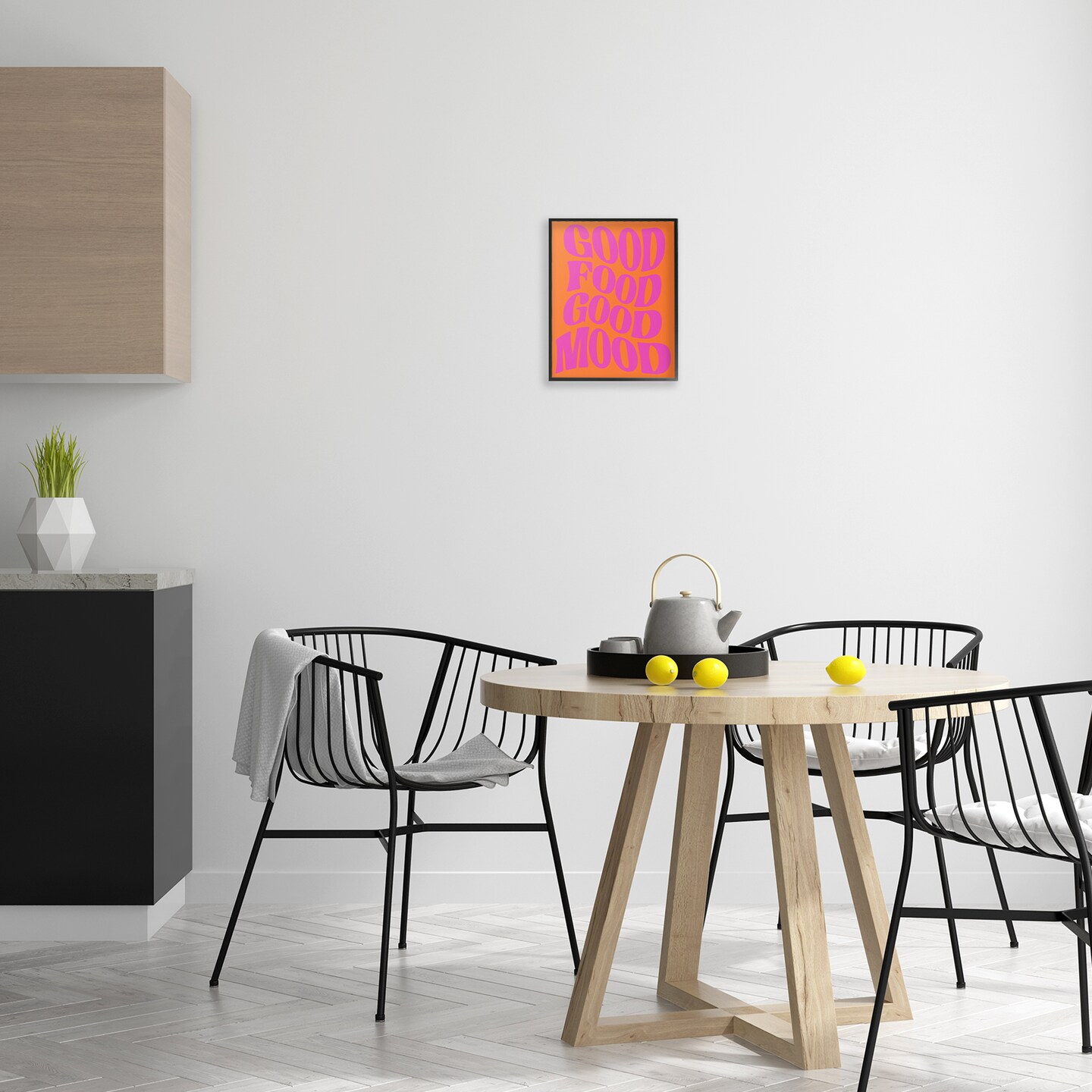 Stupell Industries Good Food & Mood Framed Giclee Design by House of Lulu