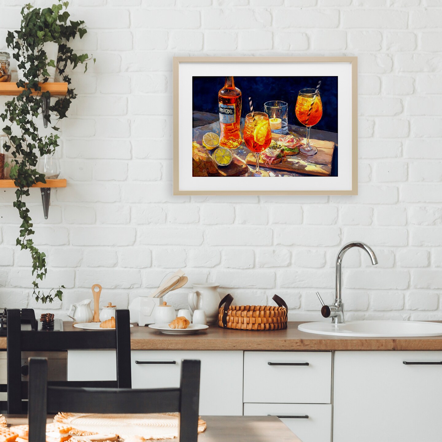 Stupell Industries Sprits Table Still Life Framed Print Under Glass, design by Ziwei Li
