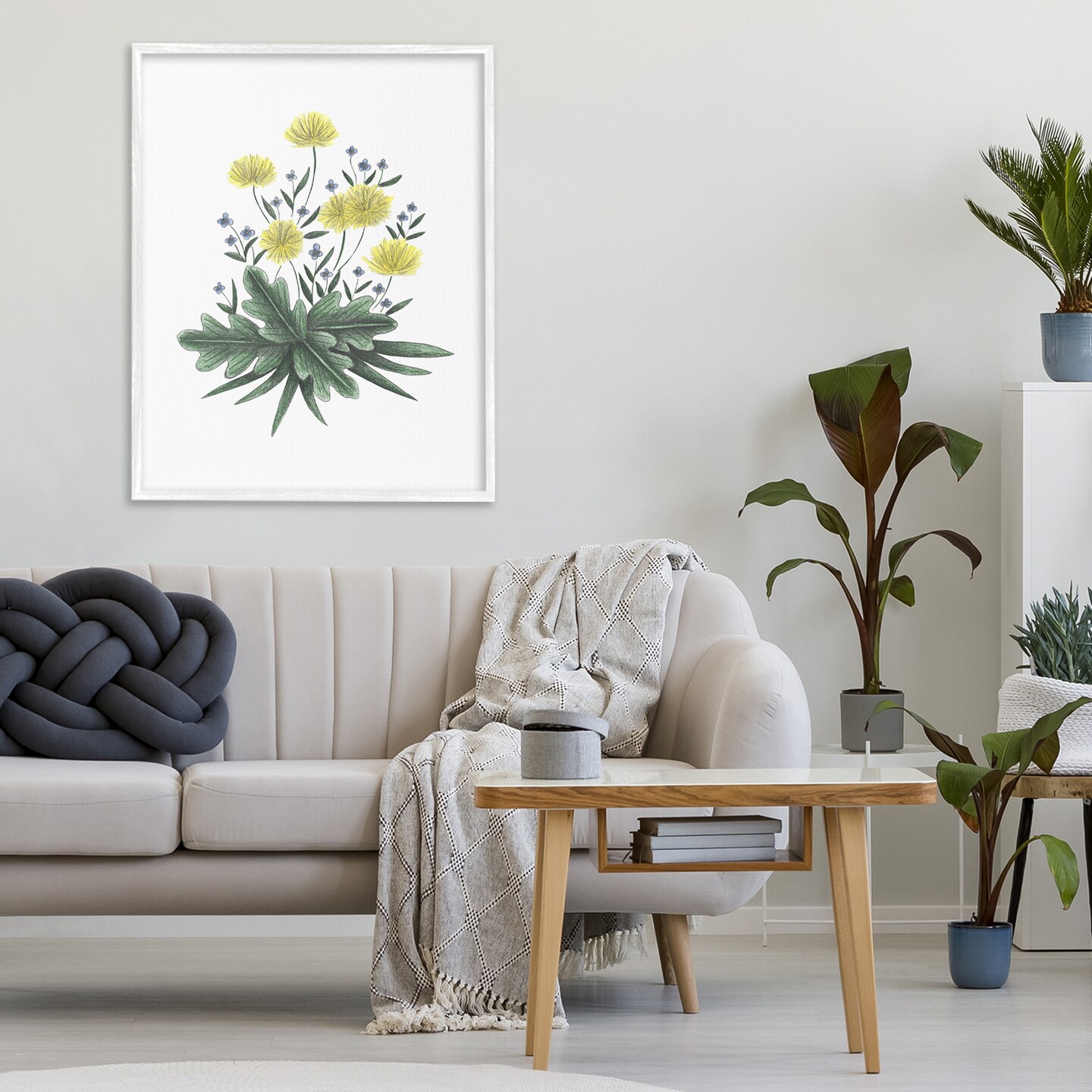 Stupell Industries Dandelion Flower Illustration Framed Giclee, design by Cecilia Battaini