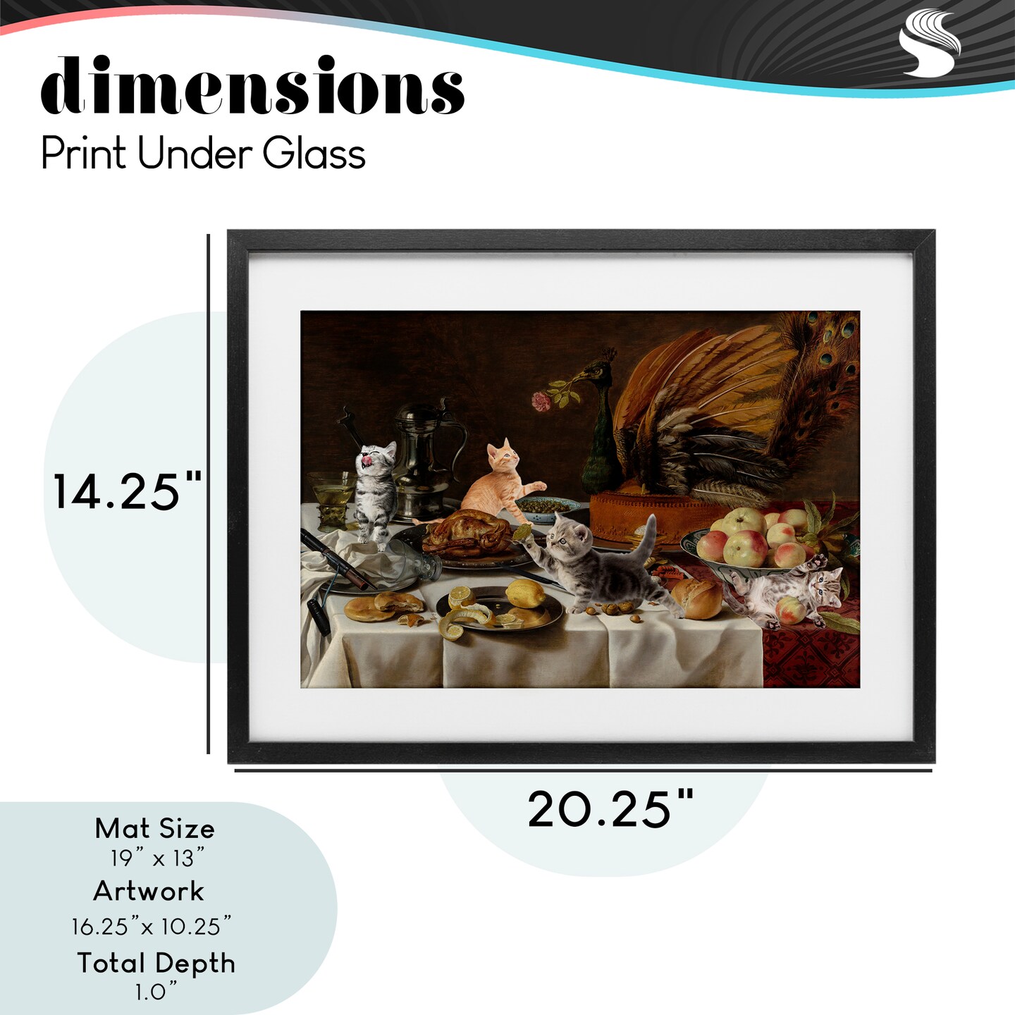 Stupell Industries Kittens on Still Life Feast Framed Print Under Glass, design by Masters Redux