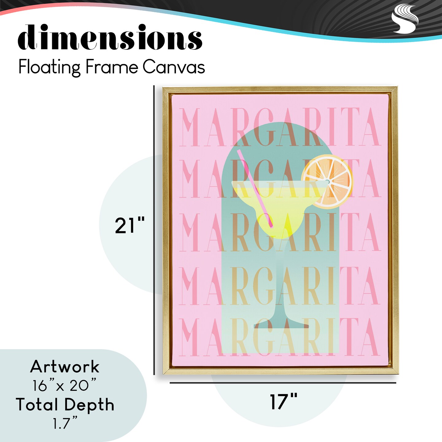 Stupell Industries Retro Pastel Margarita Floating Frame, design by Lil' Rue