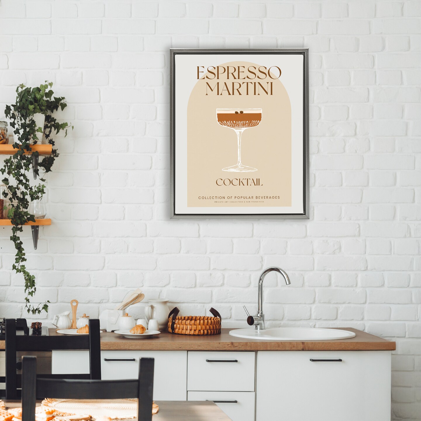 Stupell Industries Stylish Retro Espresso Martini Floating Frame, design by Lil' Rue