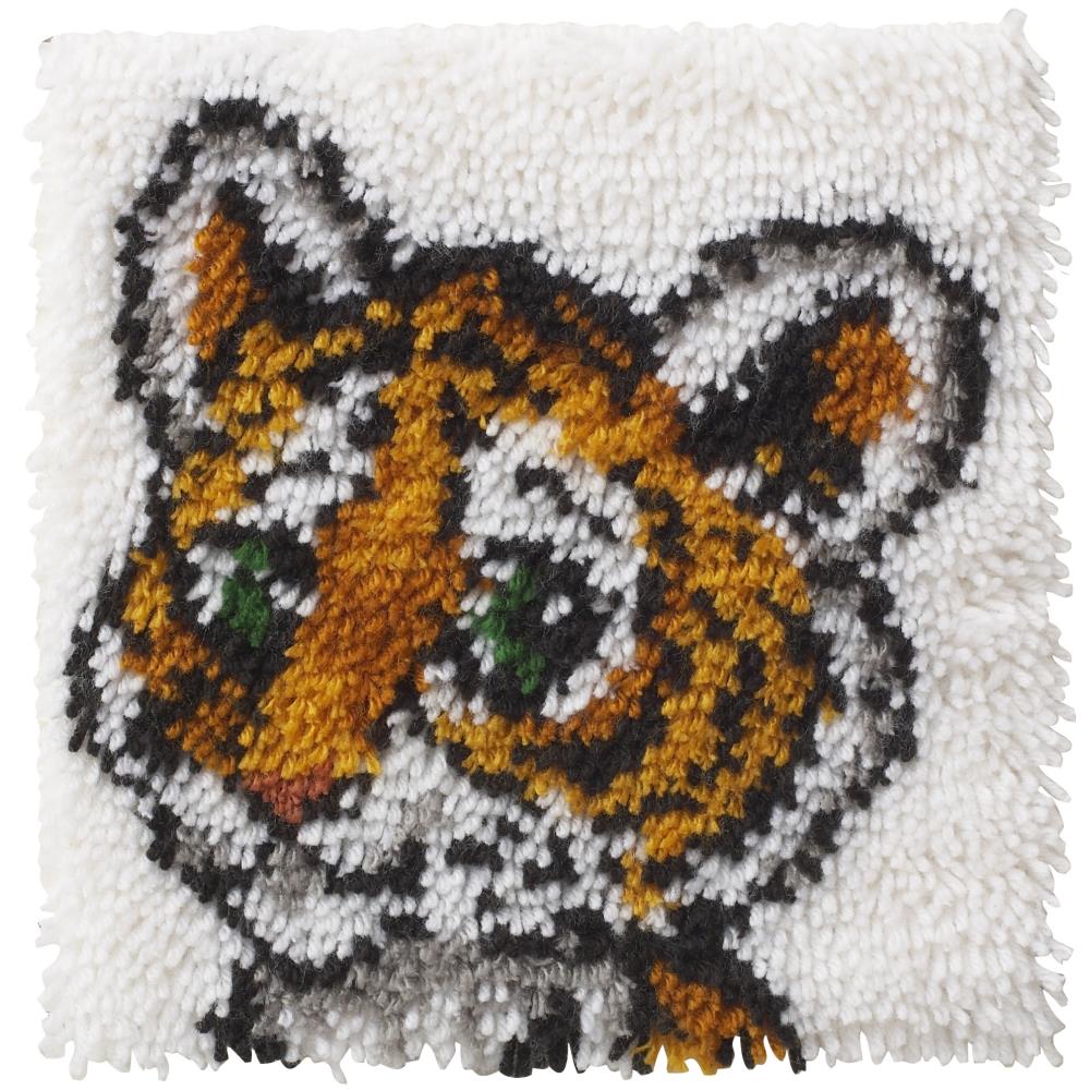 DIY Wonder Art Tiger Cub Latch Hook Kit Kids Craft 12&#x22;